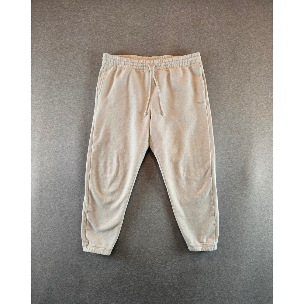 TNA Aritzia Sweatpants Women XL Beige Cozy Fleece Boyfriend Fit Joggers Pockets